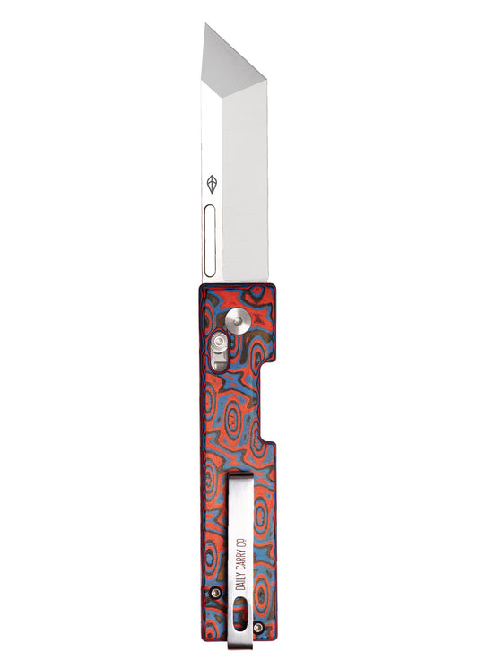 Warden American Tanto folding knife with multicolor G10 handle